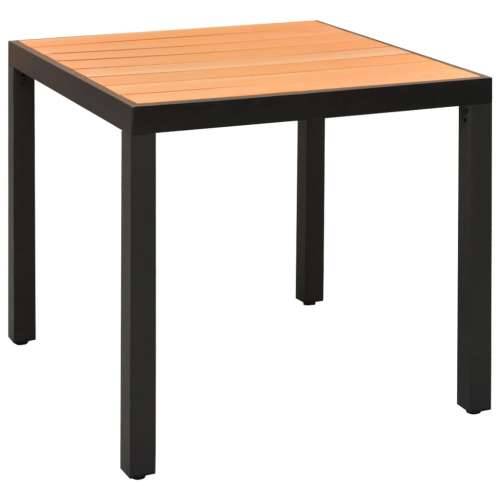 Vrtna garnitura - 5-dijelni vrtni blagovaonski set aluminijski crni - Crna i smeđa Dužina stola 80 cm 4 Cijena