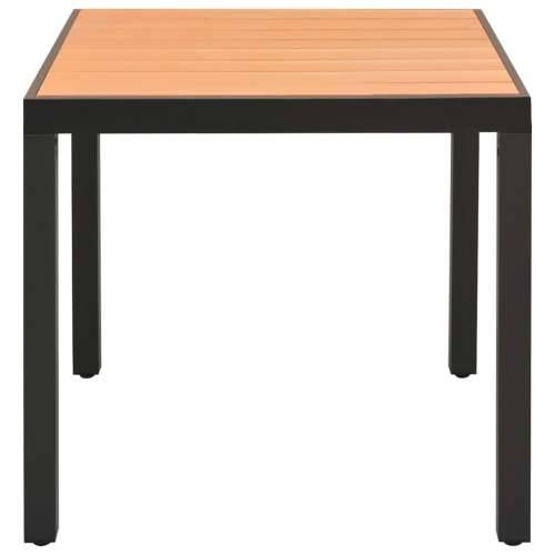Vrtna garnitura - 5-dijelni vrtni blagovaonski set aluminijski crni - Crna i smeđa Dužina stola 80 cm 4 Cijena