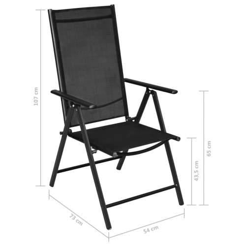 Vrtna garnitura - 5-dijelni vrtni blagovaonski set aluminijski crni - Dužina stola 80 cm 1 Cijena