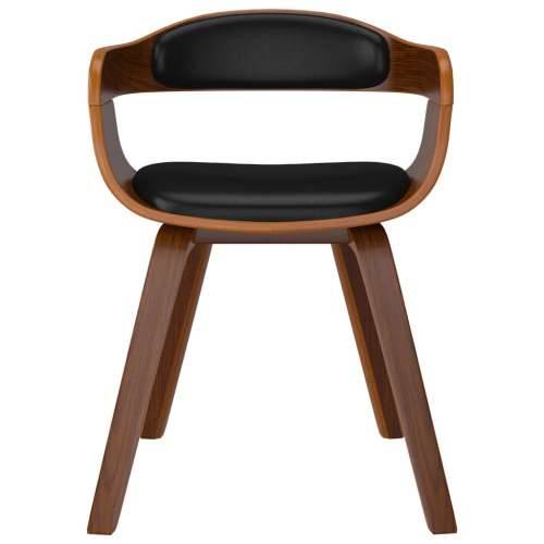Blagovaonska stolica crna od savijenog drva i umjetne kože Cijena