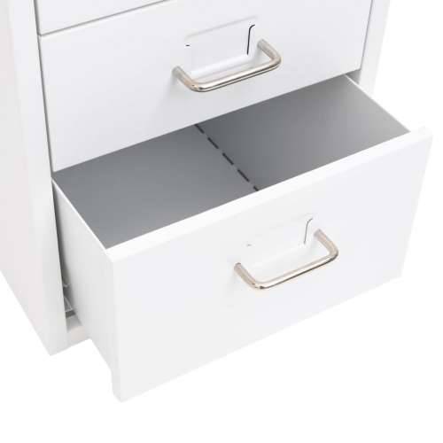 Mobilni ormarić za spise bijeli 28 x 41 x 69 cm metalni - Bijela 1 6 ladica Cijena