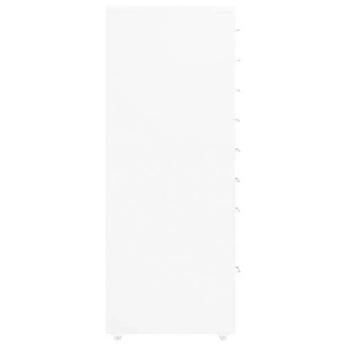 Mobilni ormarić za spise bijeli 28 x 41 x 109  cm metalni - Bijela 1 8 ladica Cijena