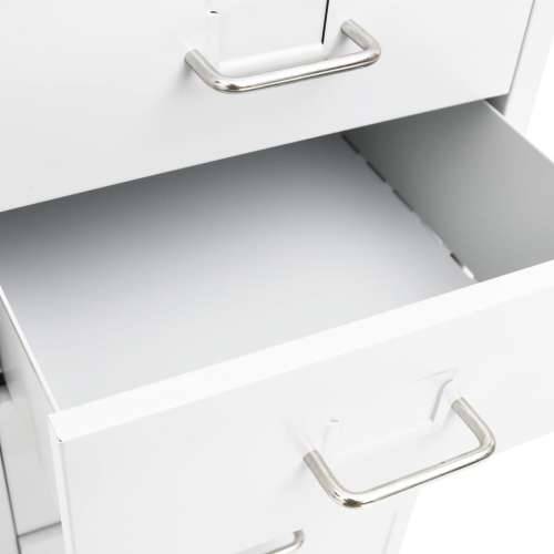 Mobilni ormarić za spise bijeli 28 x 41 x 109  cm metalni - Bijela 1 8 ladica Cijena
