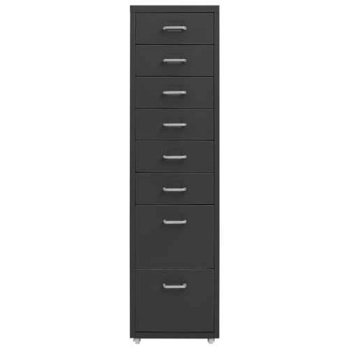 Mobilni ormarić za spise antracit 28 x 41 x 109  cm metalni - Antracit 1 8 ladica Cijena
