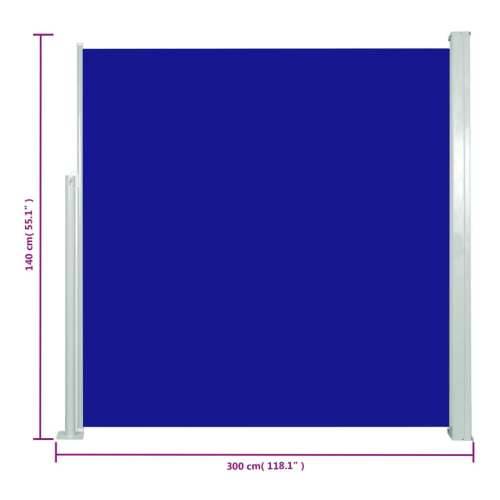 Uvlačiva bočna tenda za terasu 140 x 300 cm plava Cijena