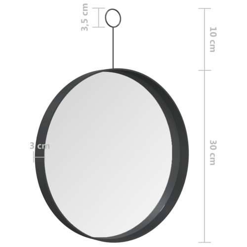 Viseće ogledalo s kukom crno 30 cm Cijena