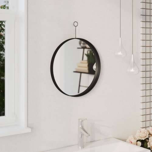 Viseće ogledalo s kukom crno 40 cm