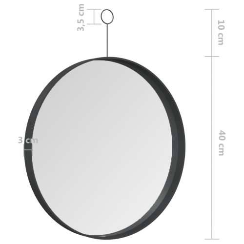 Viseće ogledalo s kukom crno 40 cm Cijena