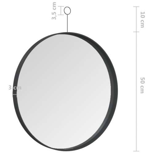 Viseće ogledalo s kukom crno 50 cm Cijena