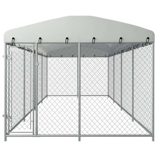 Vanjski kavez za pse s krovom 8 x 4 x 2,3 m Cijena