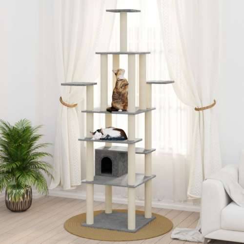 Penjalica za mačke sa stupovima za grebanje svjetlosiva 183 cm Cijena