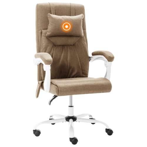 Masažna uredska stolica od tkanine smeđe-siva Cijena