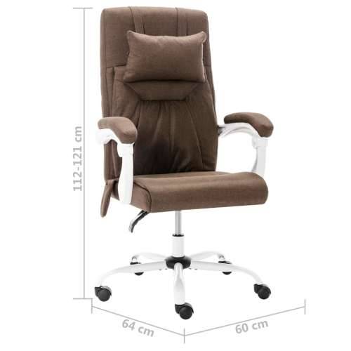 Masažna uredska stolica od tkanine smeđa Cijena