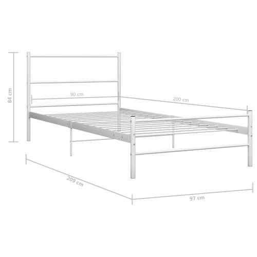 Okvir kreveta bijeli metalni 90 x 200 cm Cijena