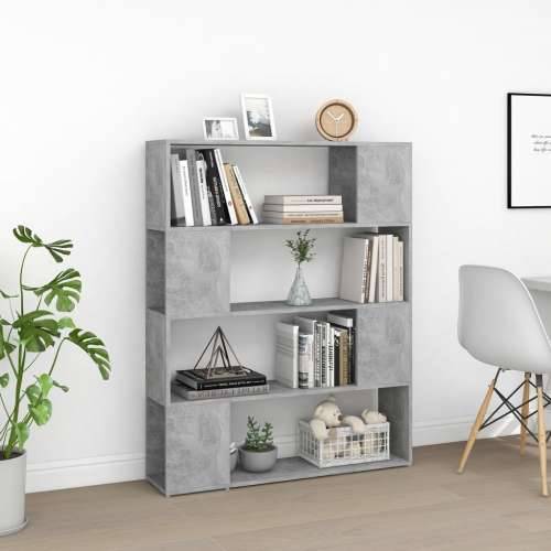 Ormarić za knjige / Paravan - Sobna pregrada boja betona 100x24x124 cm - Beton siva 100 x 24 x 124 cm 1 Cijena