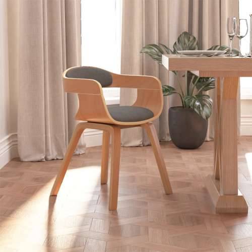Blagovaonska stolica svjetlosiva od savijenog drva i tkanine Cijena