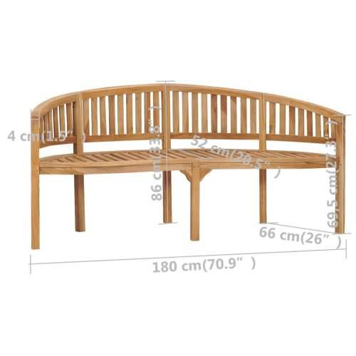 Klupa u obliku banane 180 cm od masivne tikovine - 180 cm 1 2 Cijena