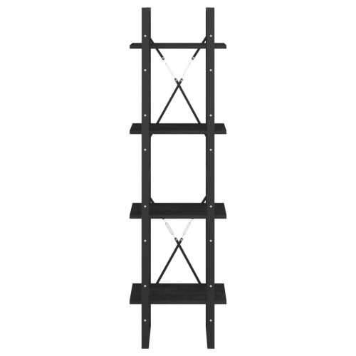 Ormarić za knjige s 4 razine crni 40x30x140 cm masivna borovina - Crna 1 140 cm boja drva Cijena