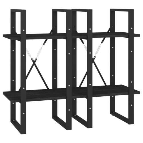 Ormarić za knjige s 4 razine crni 40x30x140 cm masivna borovina - Crna 1 140 cm boja drva Cijena