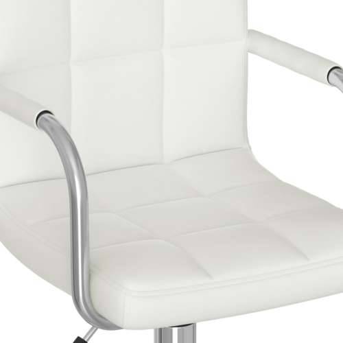 Okretna blagovaonska stolica od umjetne kože bijela Cijena