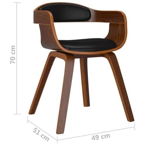 Blagovaonska stolica 4 kom crna savijeno drvo i umjetna koža Cijena