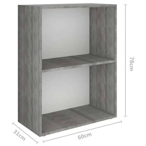 Polica za knjige od iverice 60 x 31 x 78 cm boja betona Cijena