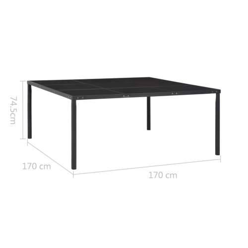 Vrtni stol crni 170 x 170 x 74,5 cm od čelika i stakla Cijena