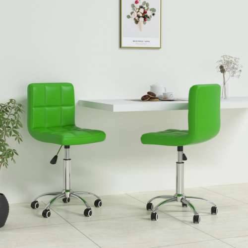 Okretne blagovaonske stolice od umjetne kože 2 kom zelene