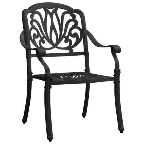 3-dijelni bistro set od lijevanog aluminija crni Cijena
