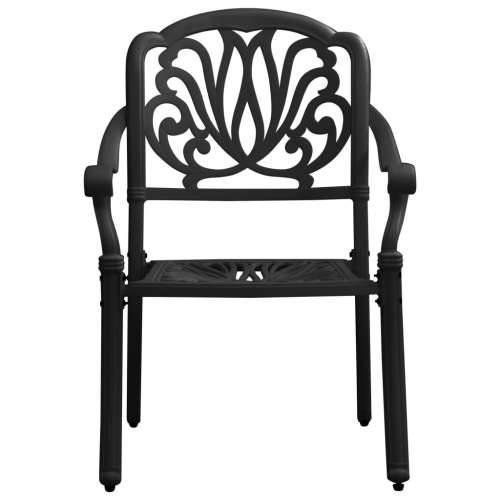 3-dijelni bistro set od lijevanog aluminija crni Cijena