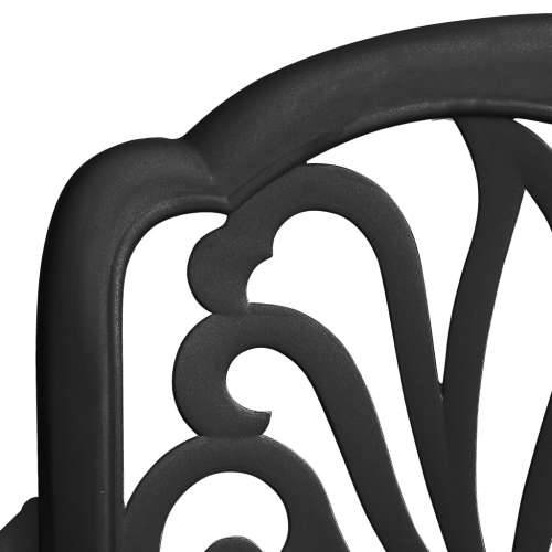 3-dijelni bistro set od lijevanog aluminija crni Cijena