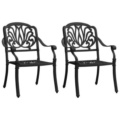 3-dijelni bistro set od lijevanog aluminija crni Cijena