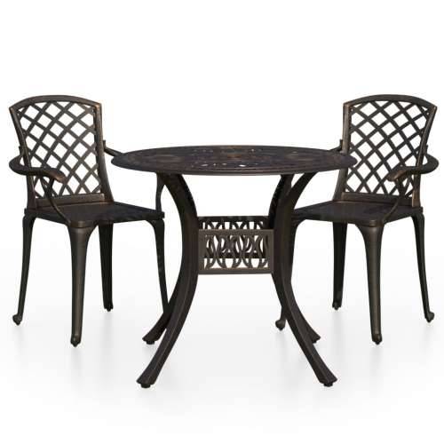 3-dijelni bistro set od lijevanog aluminija brončani Cijena