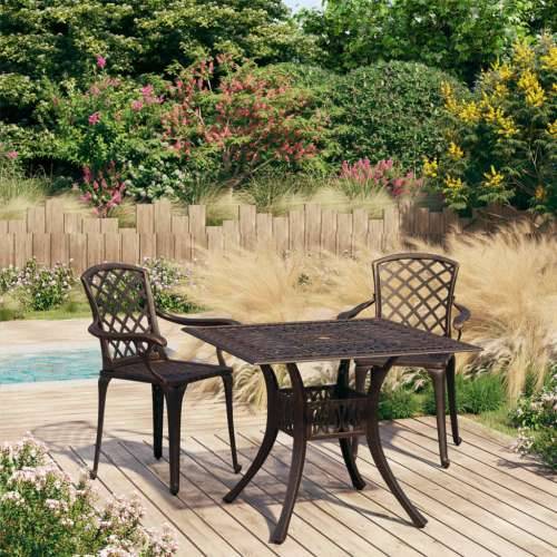 3-dijelni bistro set od lijevanog aluminija brončani