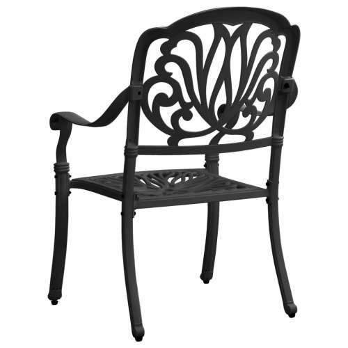 5-dijelni bistro set od lijevanog aluminija crni - Crna 4 Cijena
