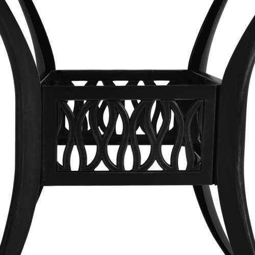 5-dijelni bistro set od lijevanog aluminija crni - Crna 4 Cijena