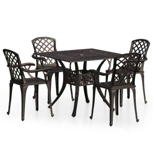 5-dijelni bistro set od lijevanog aluminija brončani Cijena