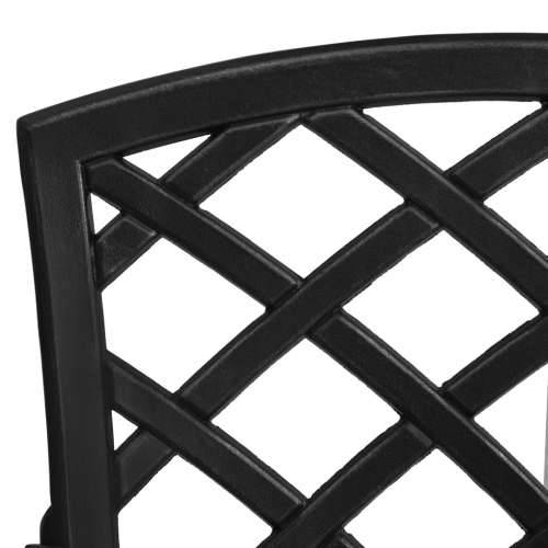 5-dijelni bistro set od lijevanog aluminija crni Cijena