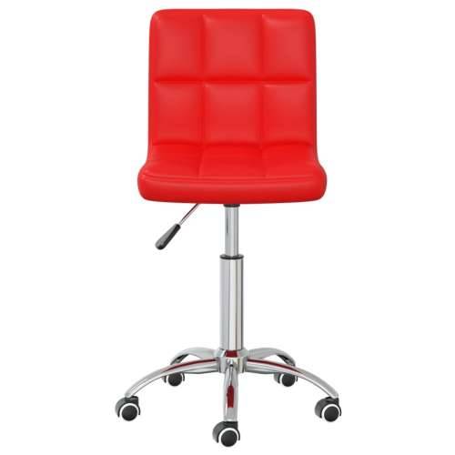 Okretna blagovaonska stolica od umjetne kože crvena Cijena