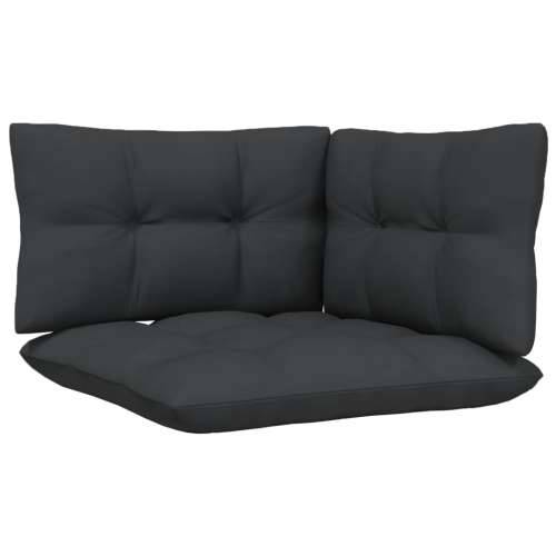 Kutna vrtna sofa s jastucima crna od masivne borovine Cijena