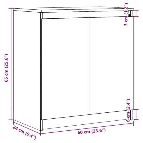 Bočni ormarić sivi 60 x 36 x 65 cm od masivne borovine - Siva 1 Cijena