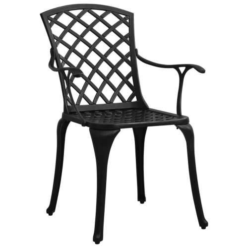 3-dijelni bistro set od lijevanog aluminija crni Cijena