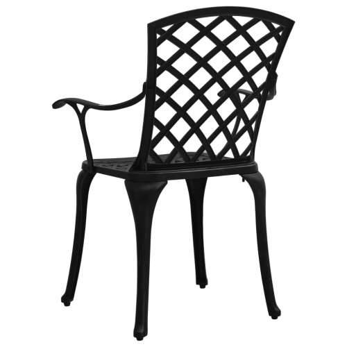 3-dijelni bistro set od lijevanog aluminija crni Cijena