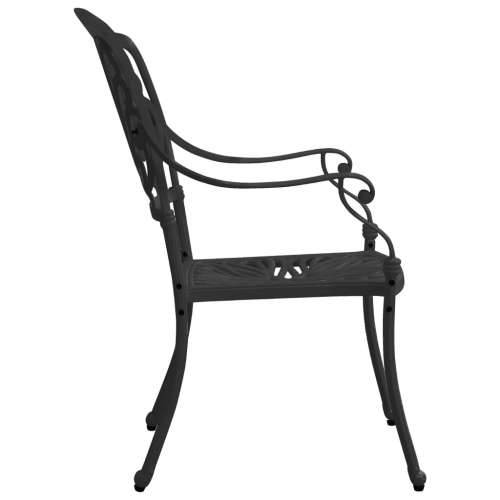 3-dijelni bistro set od lijevanog aluminija crni Cijena