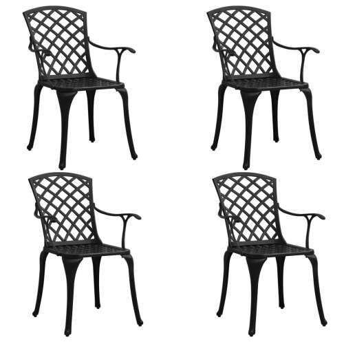 5-dijelni bistro set od lijevanog aluminija crni Cijena