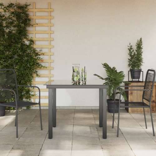 Vrtni stol crni 80 x 80 x 74 cm aluminijum i staklo - Crna 80 x 80 cm 1 Cijena