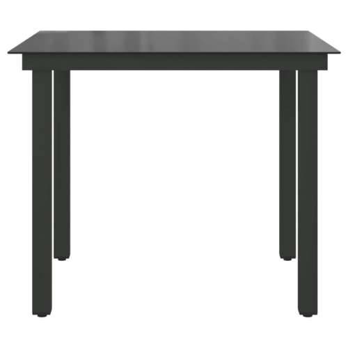 Vrtni stol crni 80 x 80 x 74 cm aluminijum i staklo - Crna 80 x 80 cm 1 Cijena