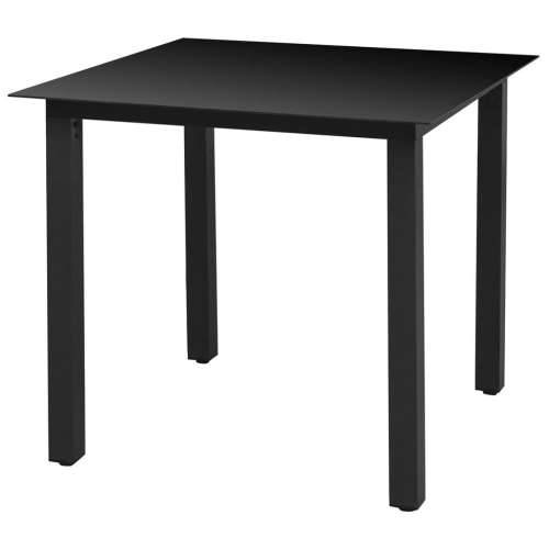 Vrtni stol crni 80 x 80 x 74 cm aluminijum i staklo Cijena