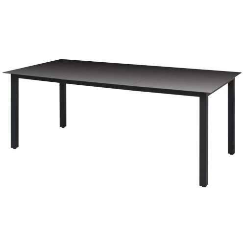 Vrtni stol crni 190 x 90 x 74 cm aluminijum i staklo Cijena