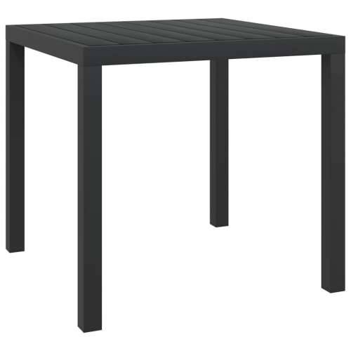 Vrtni stol crni 80 x 80 x 74 cm aluminijum i WPC